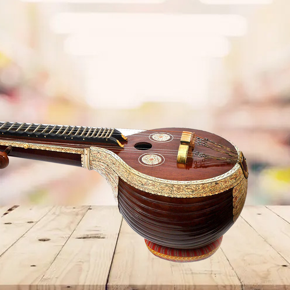 Binas Saraswati Veena Goddess Handmade Wood Professional Tun Quality