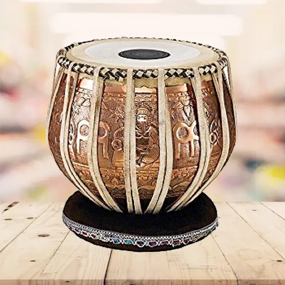Binas Tabla Drum Set,Concert Quality, 3 Kilograms Copper Bayan - Double Color, Rose wood Dayan Tuneable To C Sharp, Padded Bag, Book, Hammer, Cushions, Cover,Hand Drums musical instrument