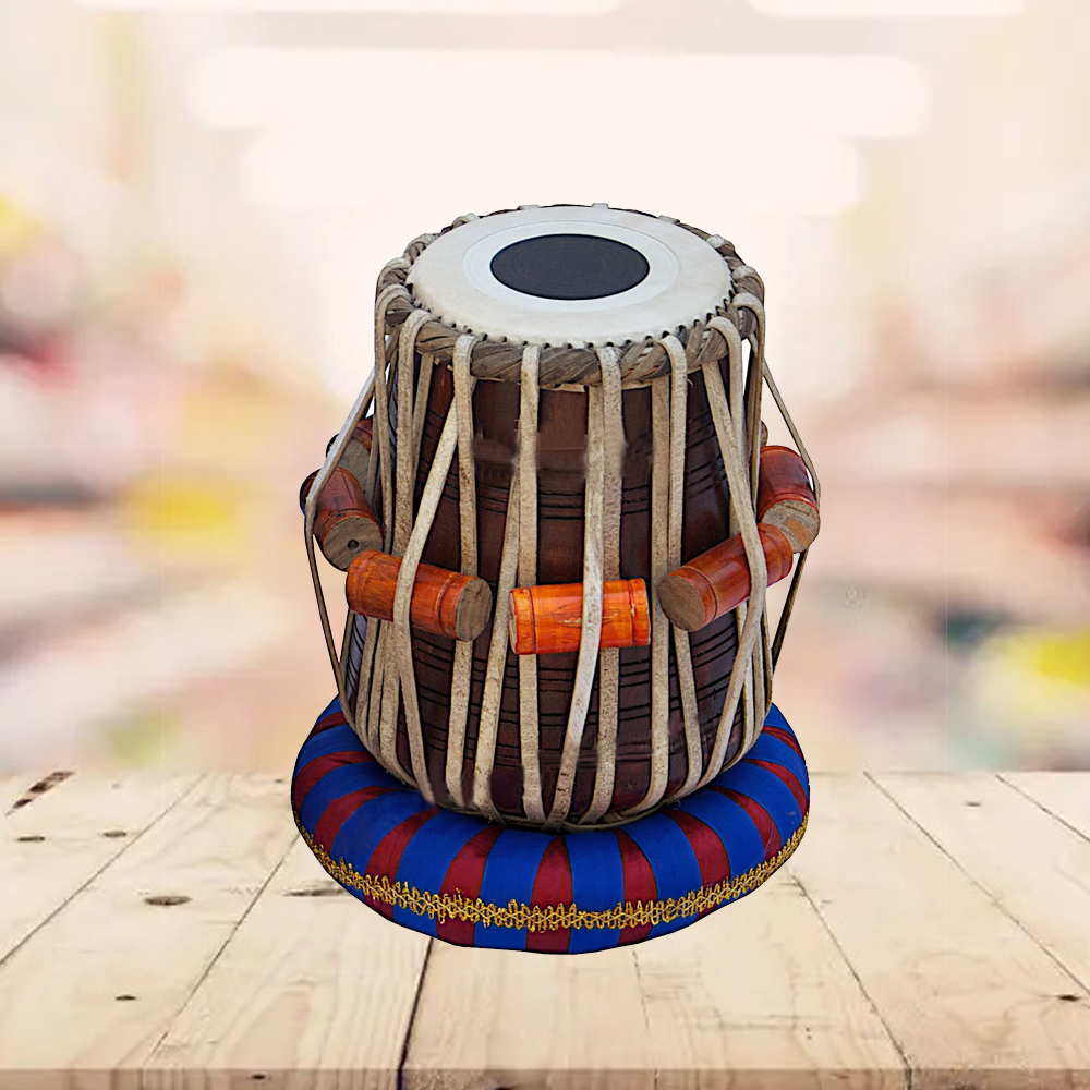 Binas Teak wood Tabla Drum Set, 3 Kg Brass Bayan,Dayan With Padded Bag, Hammer, Cushions and Cover, Padded Bag, Book, Cushions, Cover, Hand Drums musical instrument