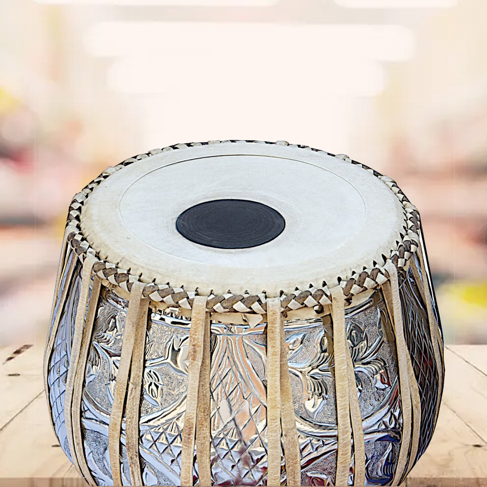 Binas Teak wood Tabla Drum Set, 3 Kg Brass Bayan,Dayan With Padded Bag, Hammer, Cushions and Cover, Padded Bag, Book, Cushions, Cover, Hand Drums musical instrument