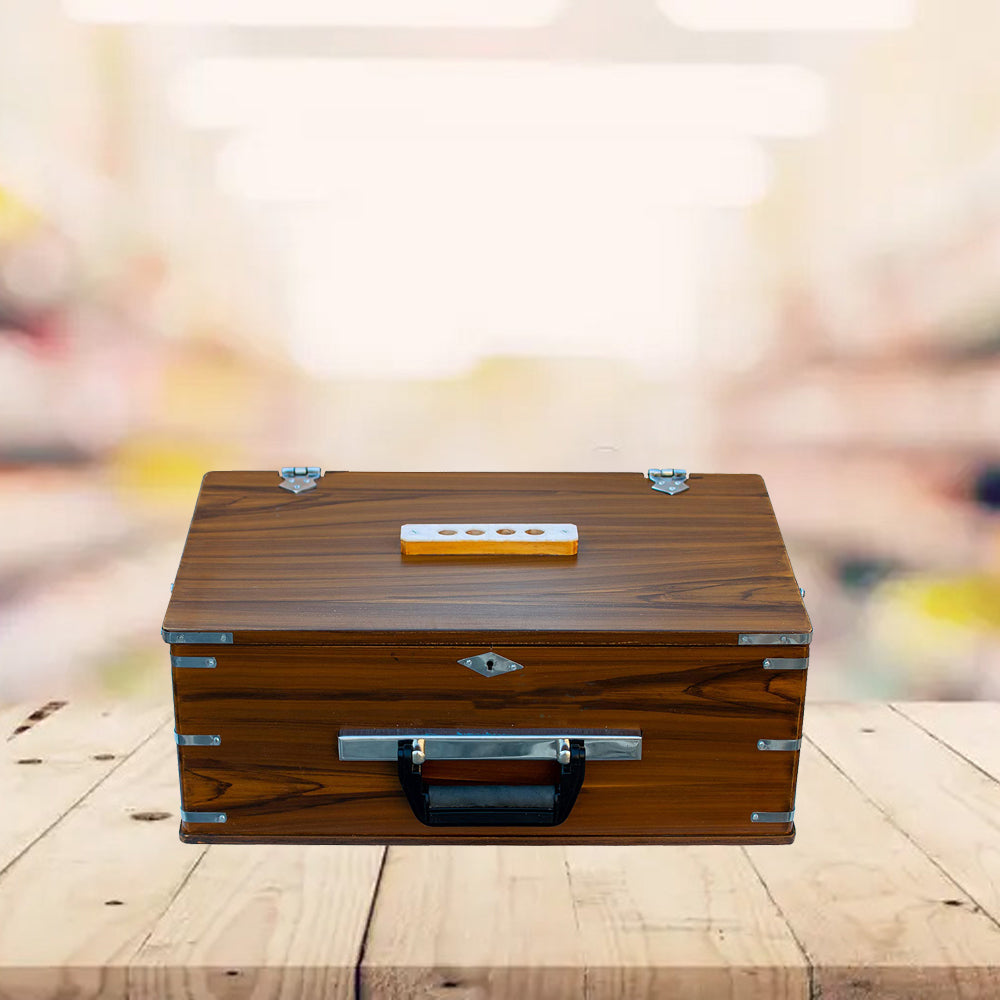 Binas Harmonium Traveler/Portable/Folding 9 Stops- 5 Main & 4 Drones, 3½ Octaves, Teak Color, Coupler, Gig Bag, Bass-Male Reed - 440 Hz, Suitable for Yoga, Bhajan, Kirtan, etc