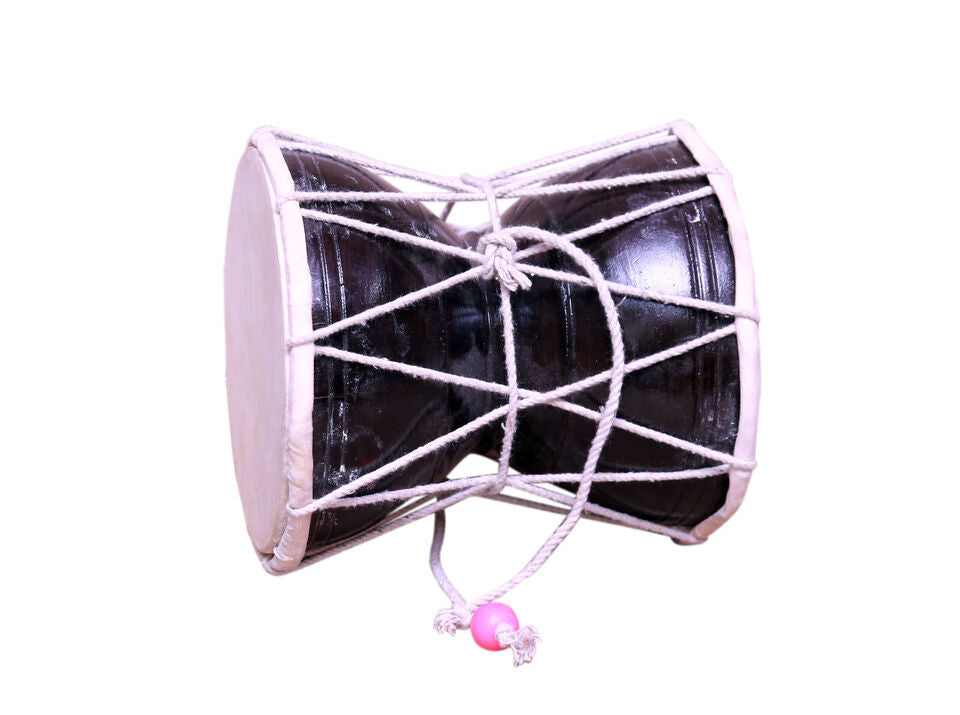 Damru Hand Percussion Handmade Musical Instrument Meditation Kirtan Shiv Damroo Percussion (8 Inch )