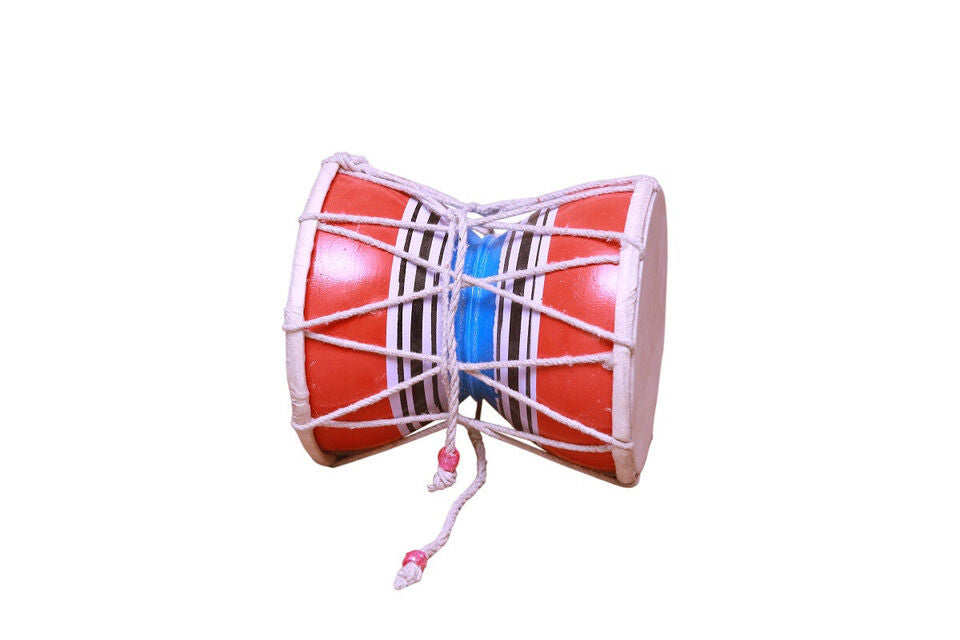 Damru Hand Percussion Handmade Musical Instrument Meditation Kirtan Shiv Damroo Percussion (8 Inch
