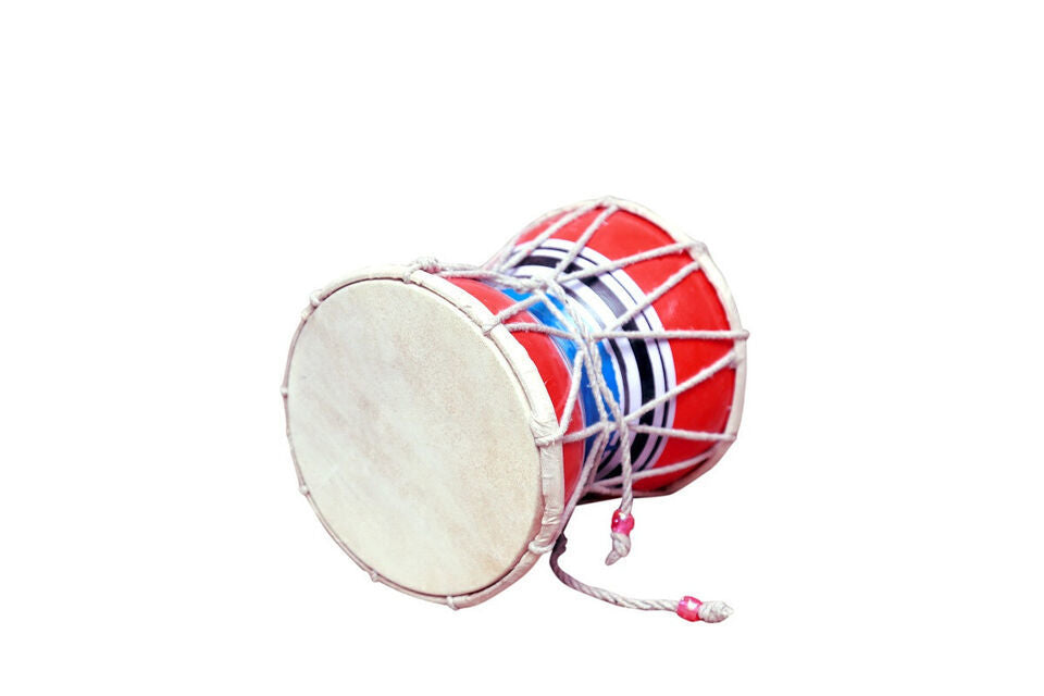 Damru Hand Percussion Handmade Musical Instrument Meditation Kirtan Shiv Damroo Percussion (8 Inch