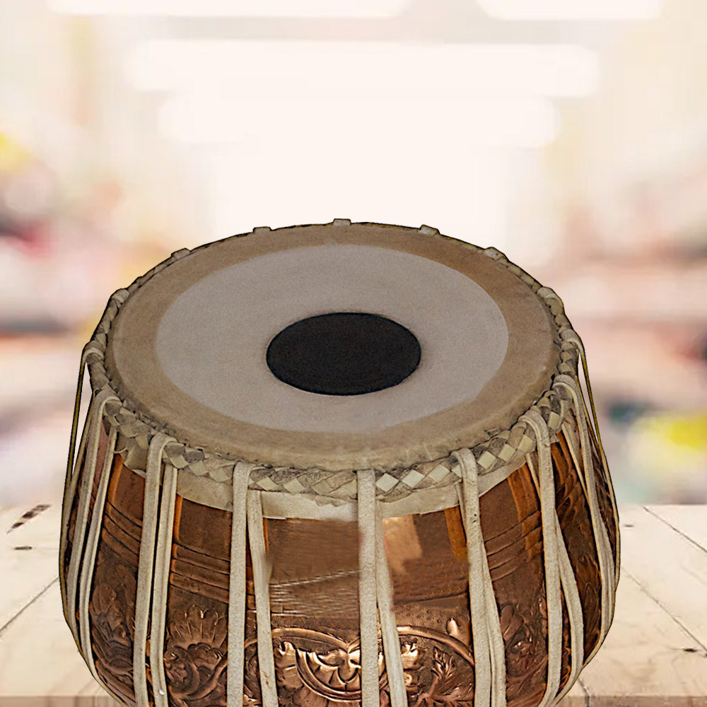 Binas Tabla Drum Set, 3KG Lacquer Copper Bayan, Teak wood Dayan, Hammer, Cushions musicalinstrument