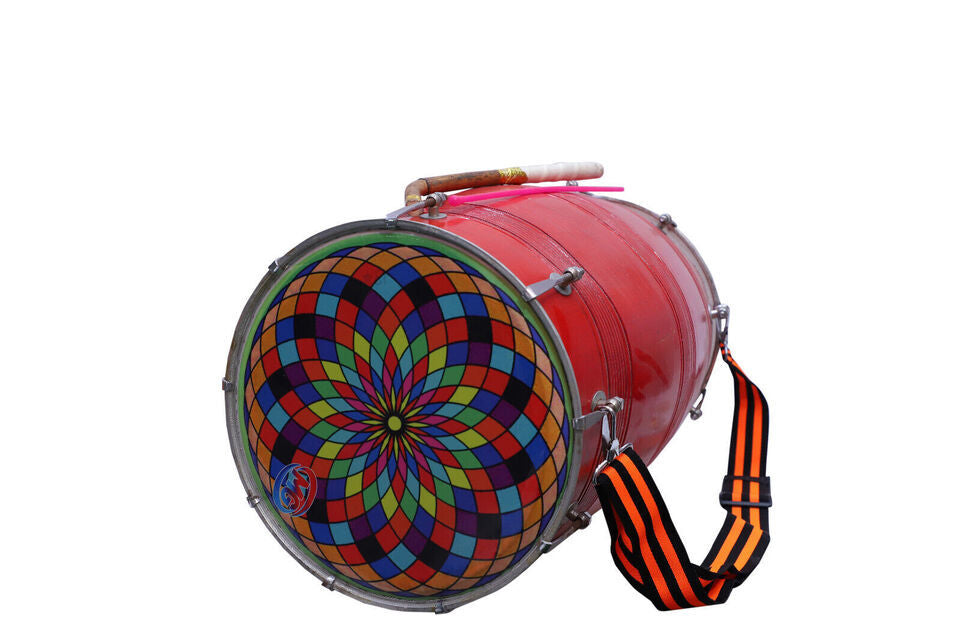 Binas Professional 24-Inches Punjabi Dhol dholki With nuts Tuning Spanner + Carrey Bag Musical instrument Folk New dholak drum dhol drum
