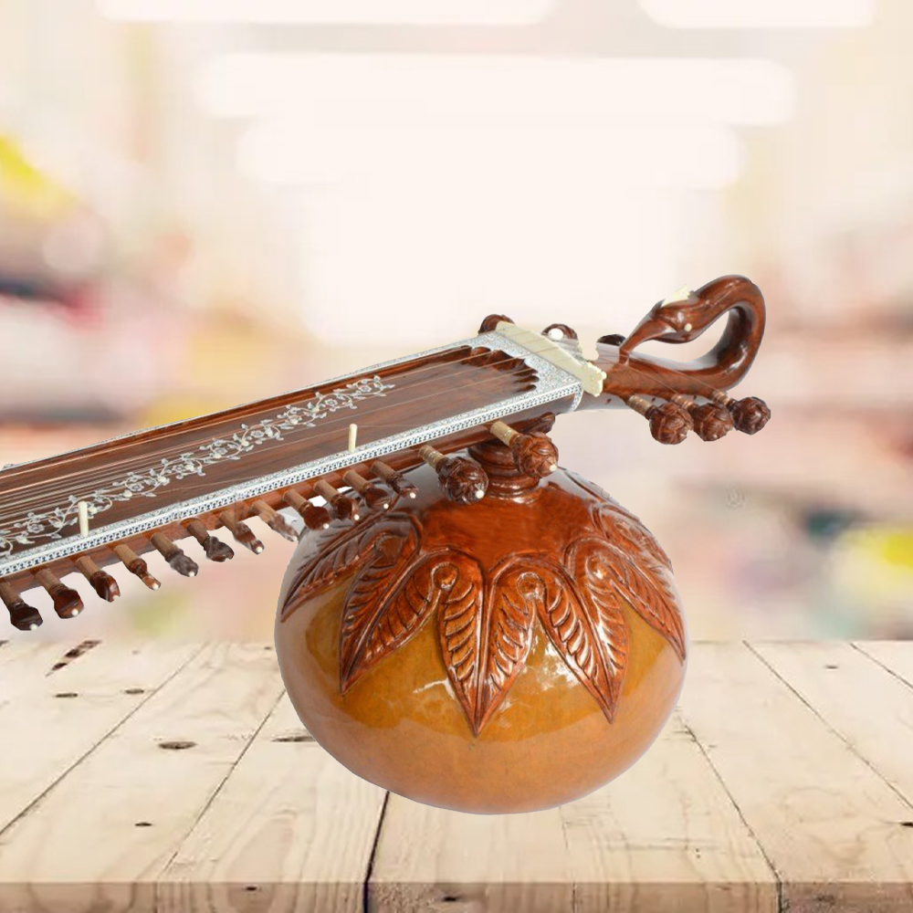 Binas Saraswati Veena Goddess Handmade Wood Professional Tun Quality