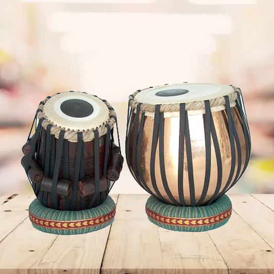 Binas Tabla Drum Set, 3KG Lacquer Copper Bayan, Teak wood Dayan, Hammer, Cushions musicalinstrument