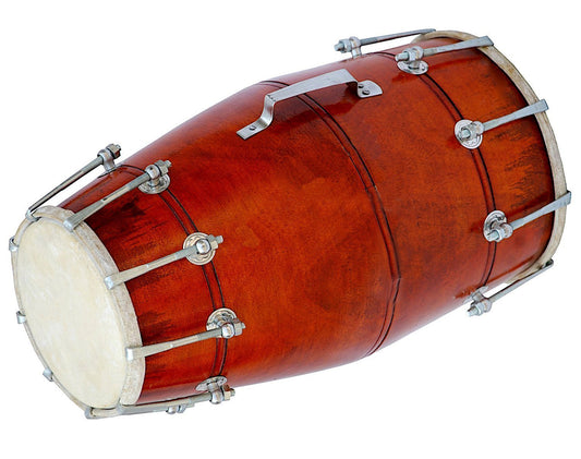 Binas 16-Inches Mango wood Dhol dholki With nuts Tuning Spanner + Carrey Bag Musical instrument Folk New dholak drum dhol