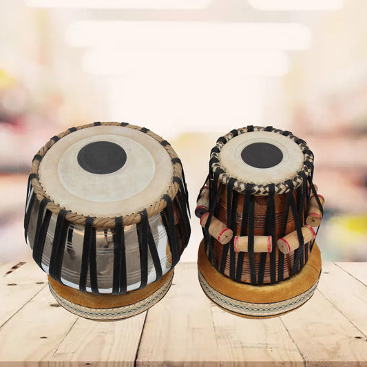 Binas Wood TB-0100 Hand Made Tabla drum  Set Silver Color - A Musical Instrument.