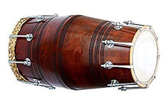 Binas Professional dholak drum Musical instruments Folk New Teak Wood 21 Inches nut bolt Dholak Dhol dholki + nuts Tuning Spanner + Carrey Bag