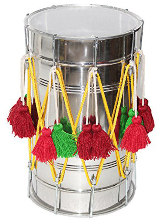 Binas Professional 24-Inches Punjabi Steel Dhol dholki With nuts Tuning Spanner + Carrey Bag  Musical instrument Folk New dholak drum dhol drum