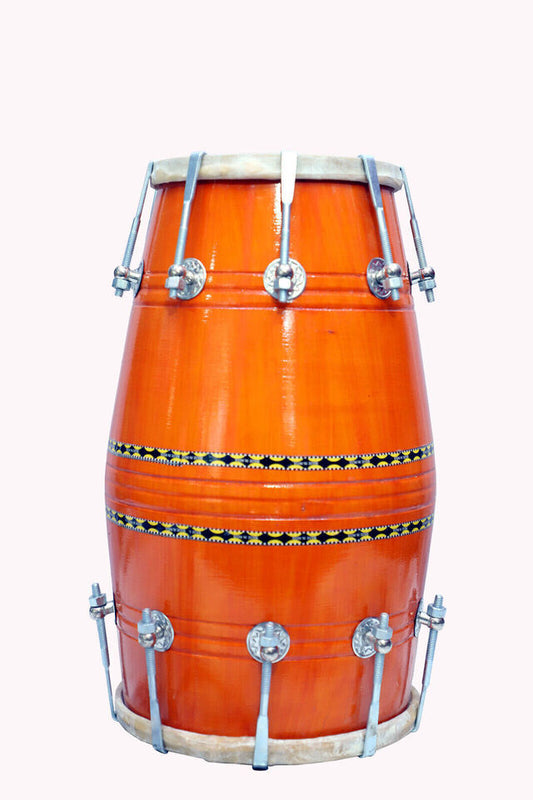 Binas 16-Inches Mango wood Dhol dholki With nuts Tuning Spanner + Carrey Bag Musical instrument Folk New dholak drum dhol