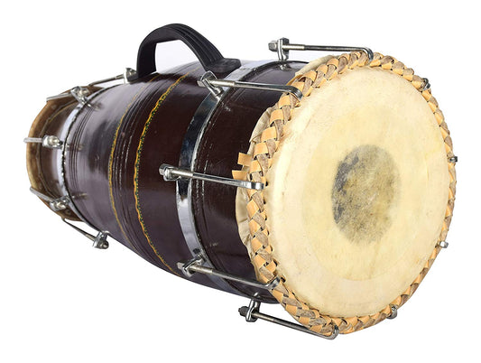 Binas Professional dholak drum Musical instruments Folk New Teak Wood 21 Inches nut bolt Dholak Dhol dholki + nuts Tuning Spanner + Carrey Bag