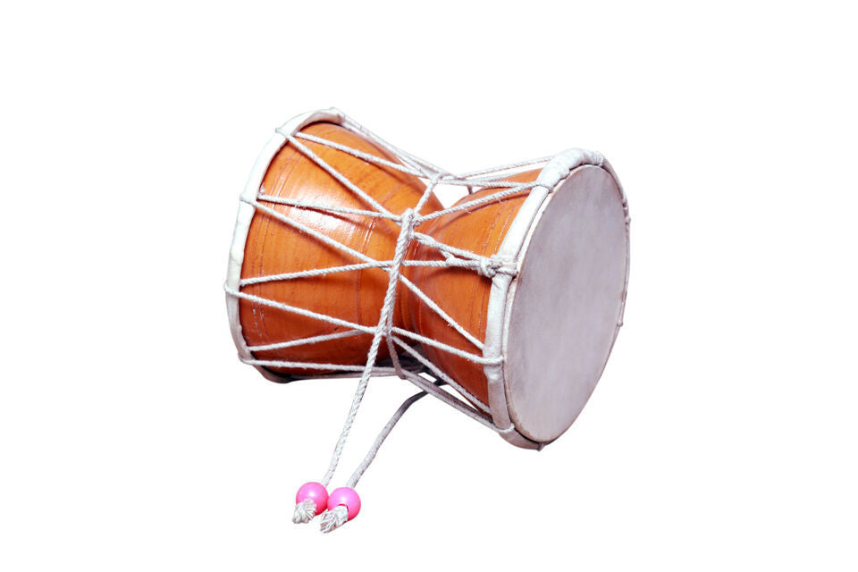 Damru Hand Percussion Handmade Musical Instrument Meditation Kirtan Shiv Damroo Percussion (8 Inch )