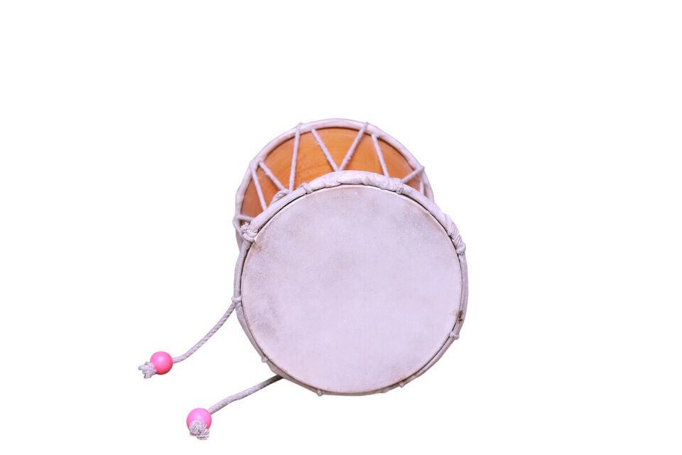Damru Hand Percussion Handmade Musical Instrument Meditation Kirtan Shiv Damroo Percussion (8 Inch )